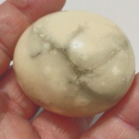 Polished Marble Egg Ivory Grey Easter Display Vintage - Picture 6 of 7